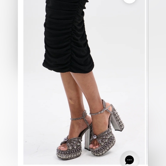 AZALEA WANG ASTRELLA HEMATITE EMBELLISHED SANDAL.  SIZE  10 - Picture 8 of 10